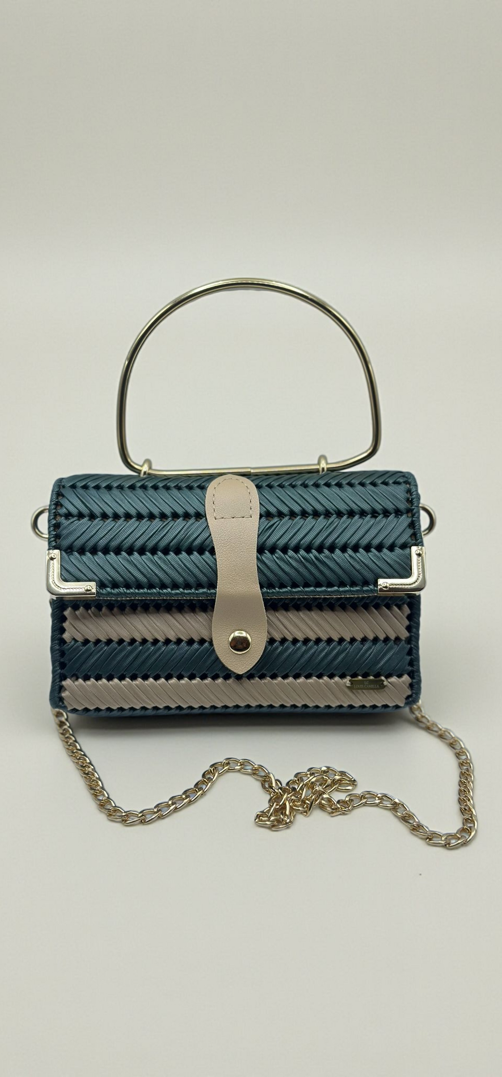 Lona Bag in dark green and cream