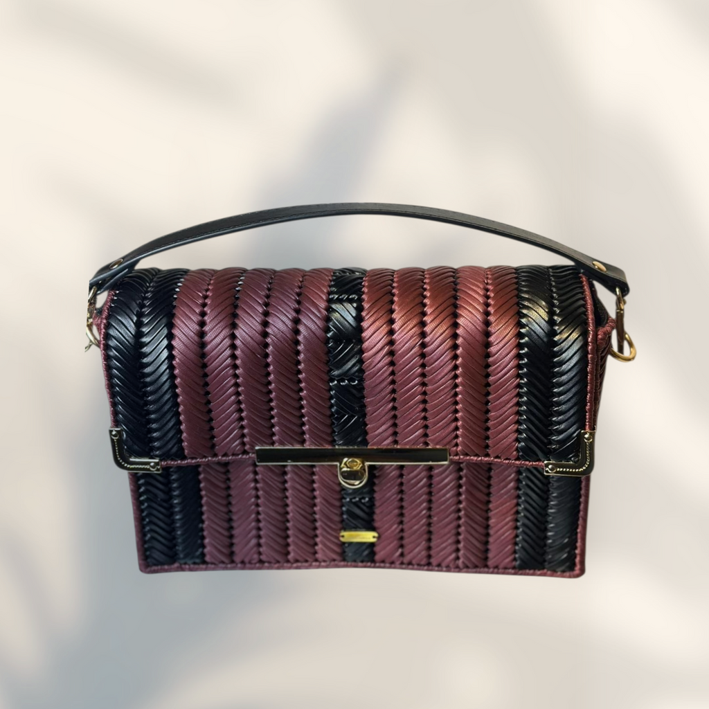 Aveline Bag in plum and black