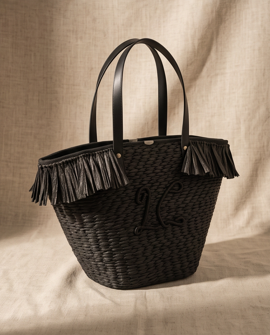 Marbella Basket Tote - Noir