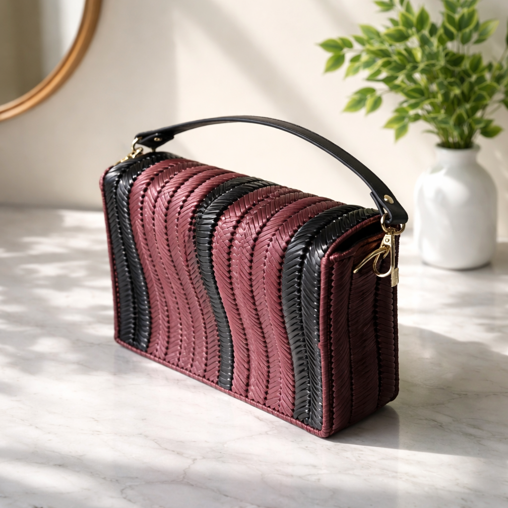 Aveline Bag in plum and black