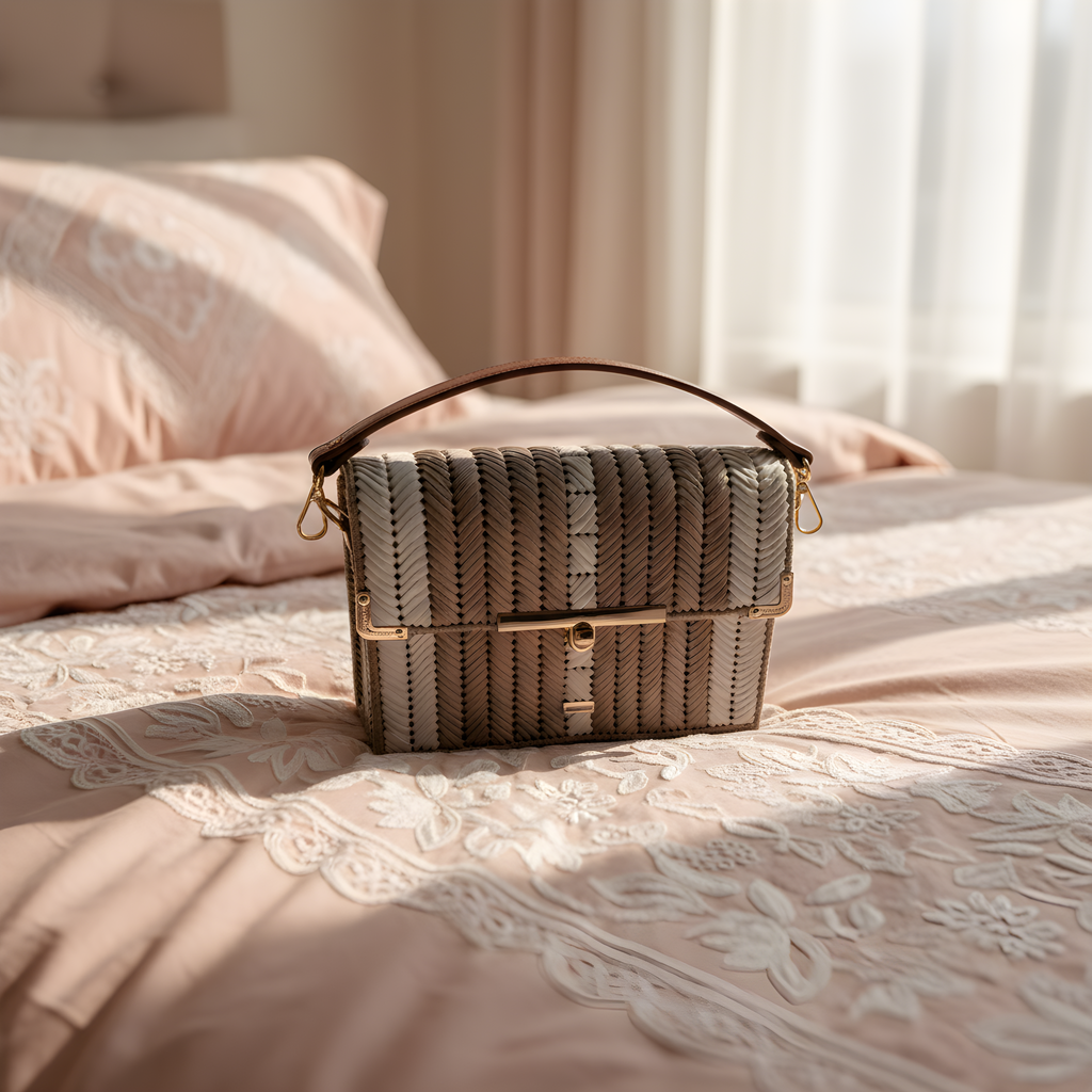 Aveline Bag in Taupe and Cream