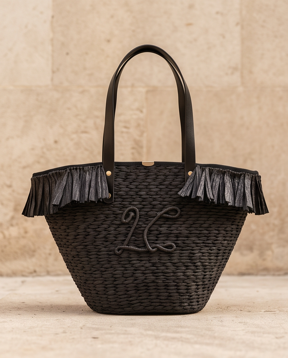 Marbella Basket Tote - Noir