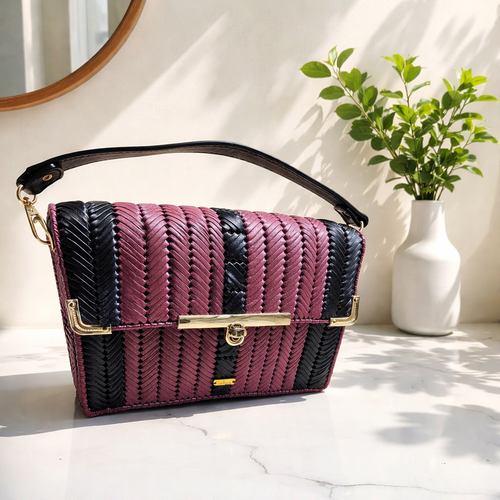 Aveline Bag in plum and black